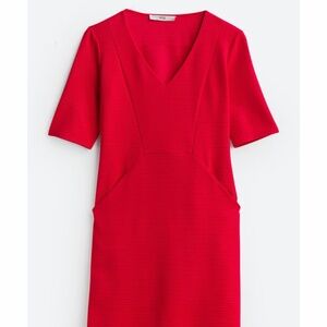 Red Ponte Knit Dress